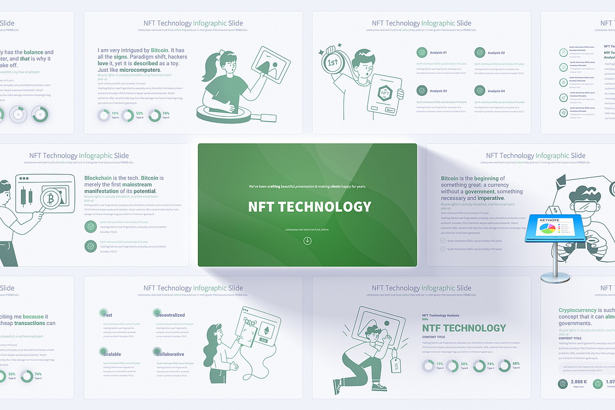 NFT Technology Keynote Template, a Presentation Template by Pulsecolor