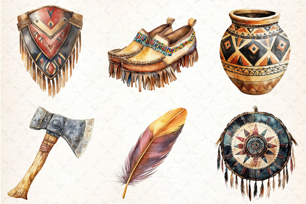 Native Culture Watercolor Clipart, an Illustration by DreamCafeArt (Photo 3 of 7)