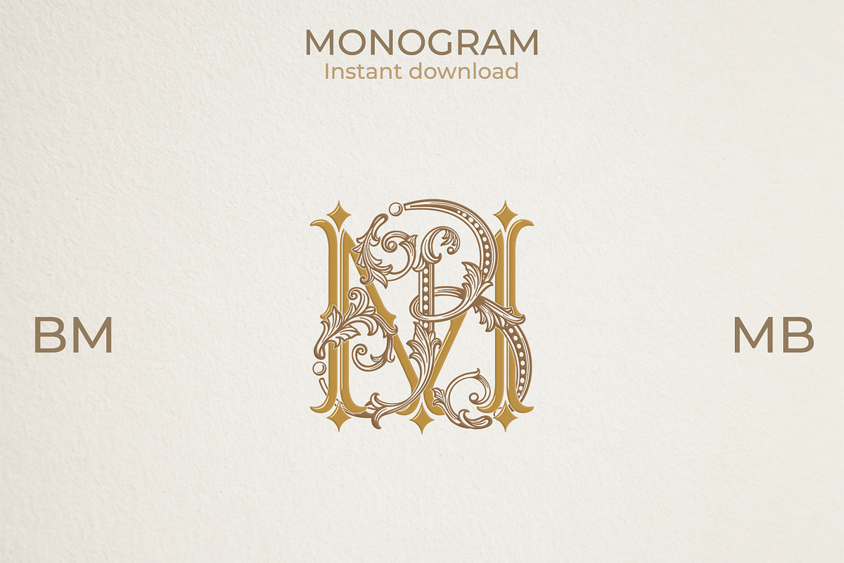 MB BM Wedding Monogram Logo, a Branding & Logo Template by LogoAV (Photo 3 of 6)
