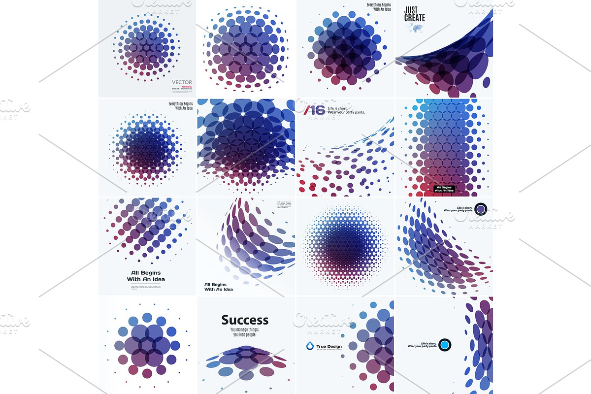 Mega Set of Abstract vector design round elements for graphic template, an Illustration by Diamond Graphics | EPS 10
