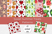 Sweet Summer Treats Patterns, a Graphic by InkyQueenArt (Thumbnail 1 of 4)