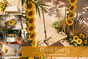 32 Floral Swing Digital Backdrops, a Background Graphic by 3Motional (Thumbnail 1 of 10)
