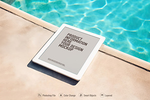 Tablet Mockup On The Pool