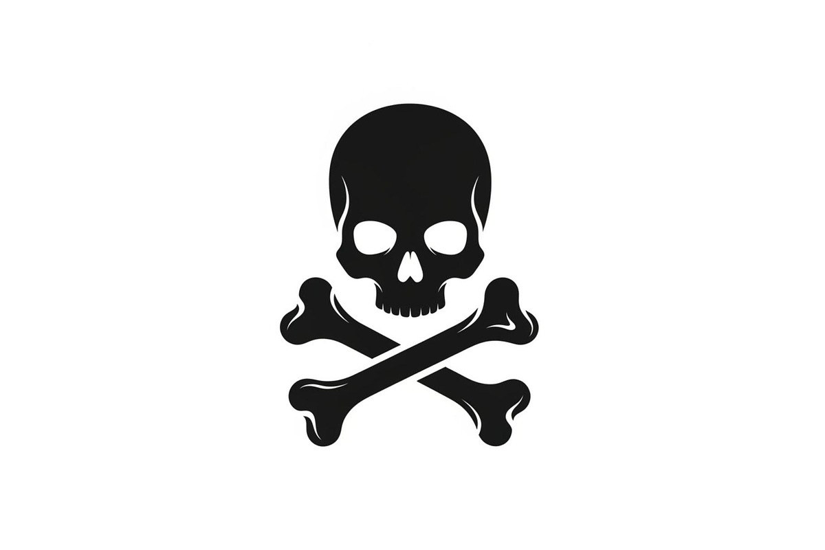 Skull & Crossbones Silhouette Vector, an Illustration by jahid234 (Photo 8 of 51)