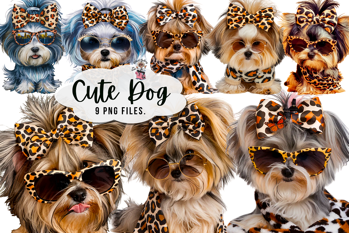 Cute Dog Clipart PNG Bundle, an Illustration by Sleepy Aster (Photo 1 of 10)
