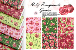 Pomegranate Seamless Patterns