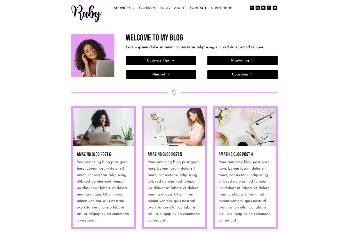 Ruby Coaching WordPress Divi Theme, a WordPress Template by Create & Bloom (Photo 4 of 8)