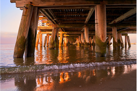 Sopot Pier at dusk. Bottow low angle, a Nature Photo by Oleksandr Berezko