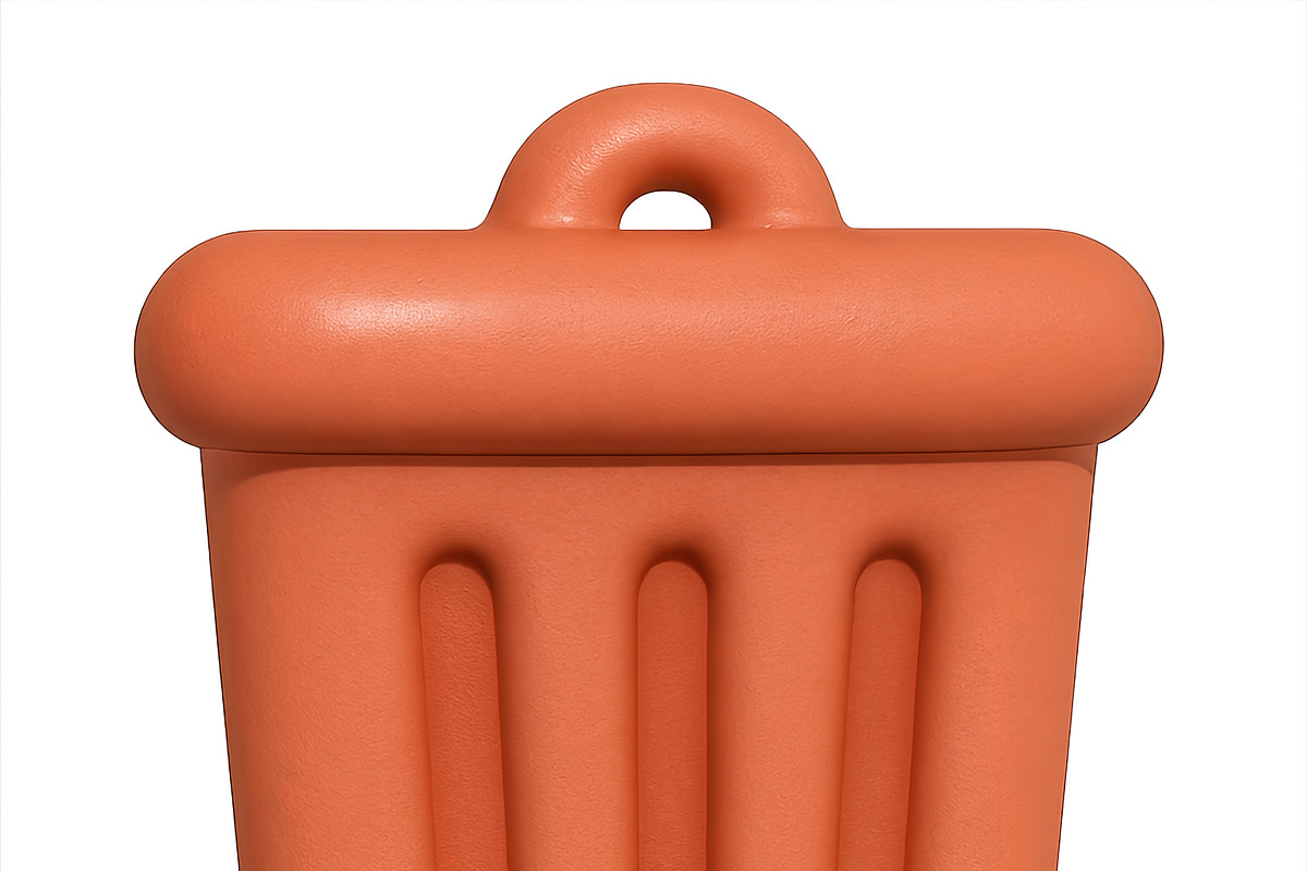 Trash can icon with retro design on, an Illustration by Dvoevnore photos
