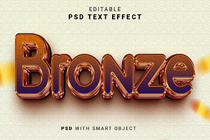 Bronze 3d Editable Text Effect Style