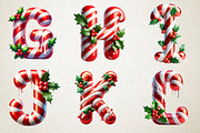 Candy Cane Christmas Alphabet, an Illustration by RobertsArt (Thumbnail 5 of 7)