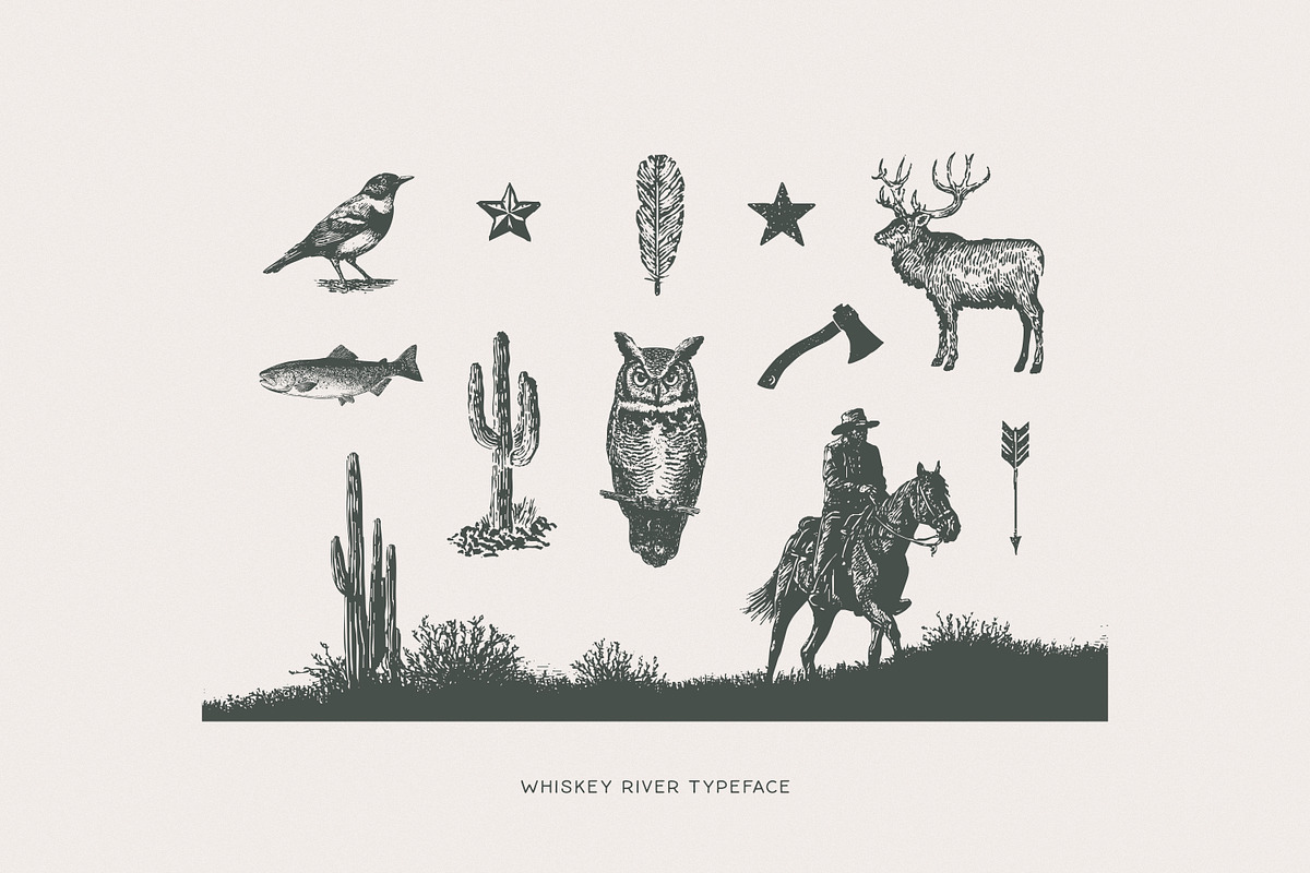 Whiskey River Monoline Typeface, a Font by Callie Rian & Co. (Photo 9 of 12)