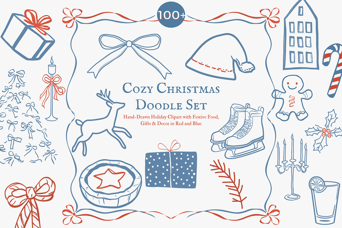 cozy christmas holiday doodle set, a Decorative Illustration by Patishop Art (Photo 2 of 10)