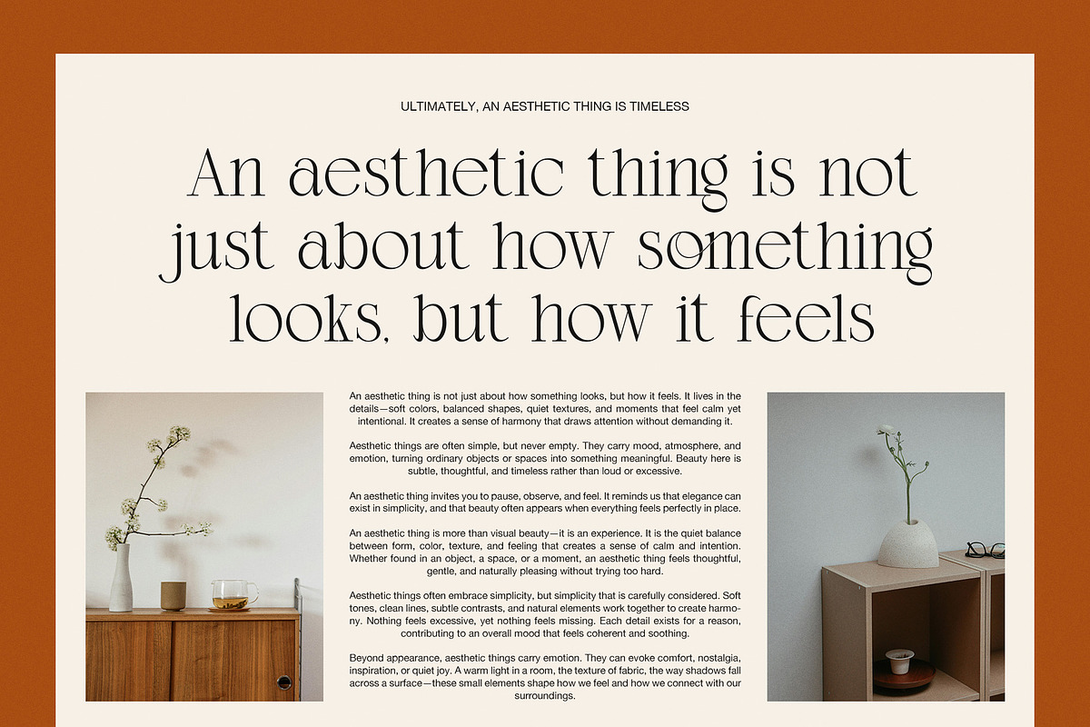 Agiona – Elegant Contrast Serif Font, a Serif Font by Graphicxell (Photo 2 of 8)