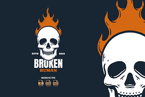 Broken Skull Illustration, an Object Illustration by Decoconio Design