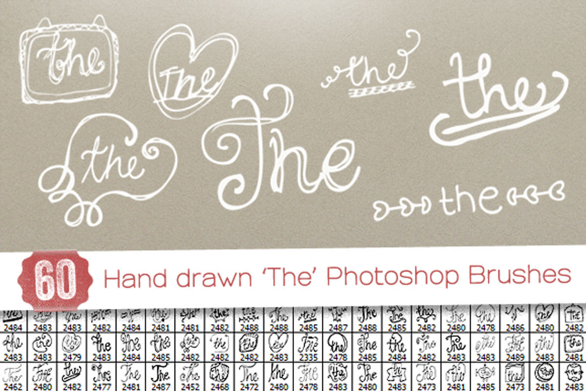 60 Hand drawn 'The' PS Brushes, a Brush Add-On by Frisk Shop (Photo 1 of 3)