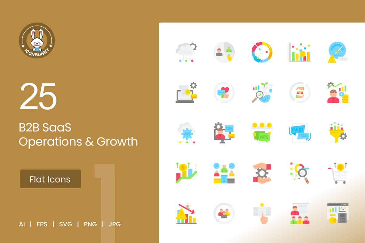 25 B2B SaaS Operations & Growth Icon, an Icon by IconBunny (Photo 1 of 2)