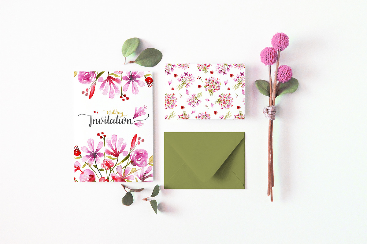 Watercolor Bouquets Set, an Illustration by Bibela (Photo 3 of 8)