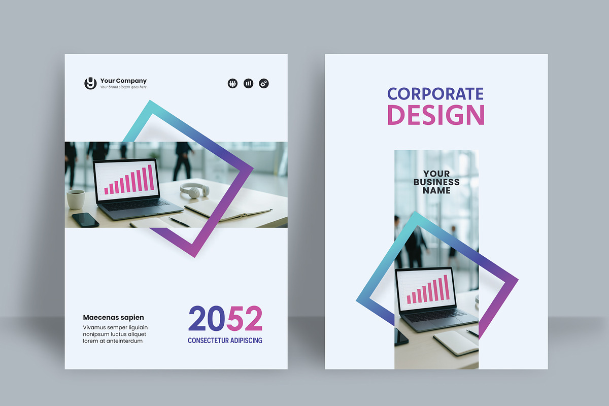 Corporate Book Cover Template, a Marketing Template by WheelieMonkey (Photo 2 of 2)