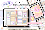 Yellow Pastel Digital Planner, a Stationery Template by Tas Creative Studio (Thumbnail 1 of 9)