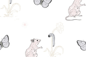 Mouse & Caterpillar Seamless Pattern