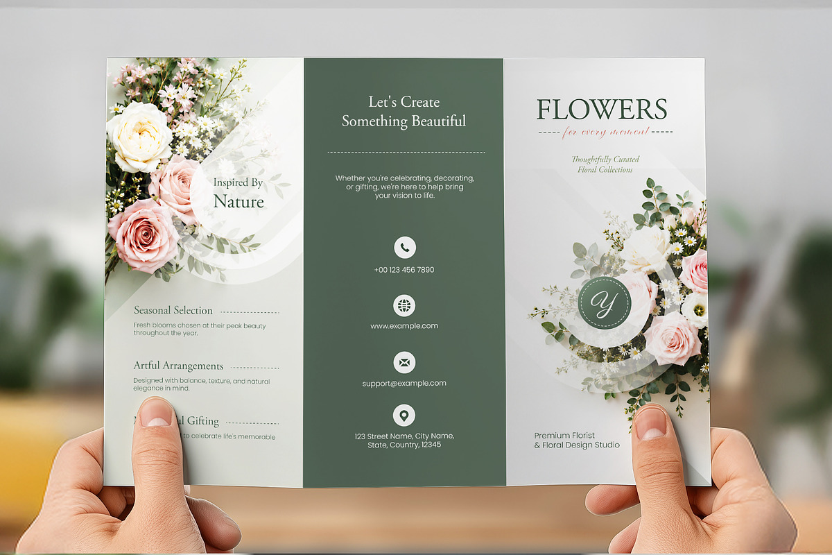 Flower Shop Trifold Brochure, a Brochure Template by WheelieMonkey (Photo 2 of 3)