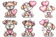 Whimsical Valentine Dog Clipart, an Illustration by Black Bird Studio (Thumbnail 3 of 6)