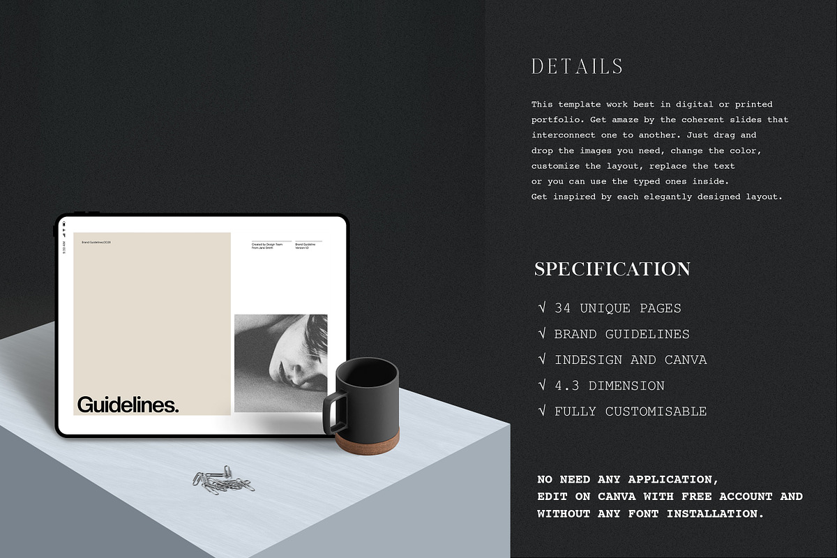 Brand Guideline Templates - CANVA, a Branding & Logo Template by evgenystudio (Photo 3 of 17)