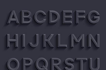 Dark Emboss Alphabet