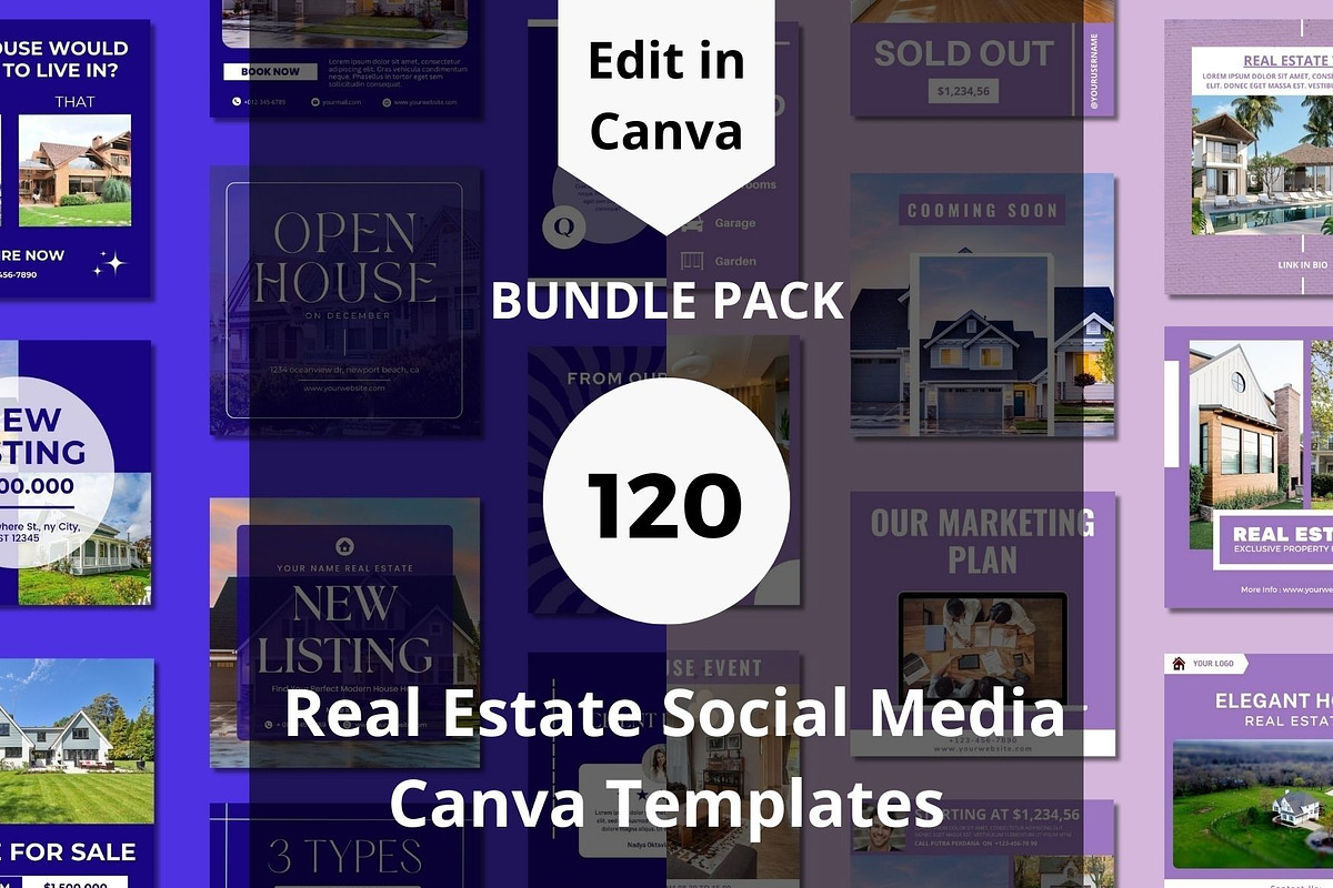 Real Estate Social Media Templates, a Templates & Theme by BoontenStudio (Photo 1 of 5)