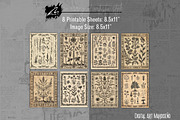 Whimsical botanical Ephemera Pages, a Pattern Graphic by Digital Art Mahdiseño (Thumbnail 3 of 11)