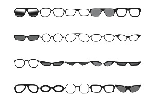 Facial Glasses Set 1 Procreate Brush