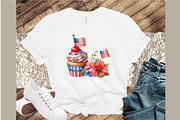 Watercolor 4th of July Cupcake Clipa, an Illustration by Sublimation Artist (Thumbnail 4 of 6)