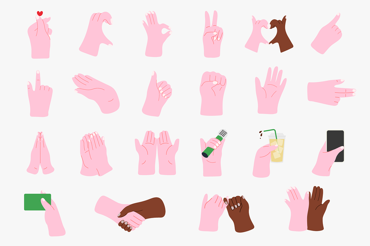Hand poses Vector Illustration, a Person Illustration by Seiju Park (Photo 2 of 7)