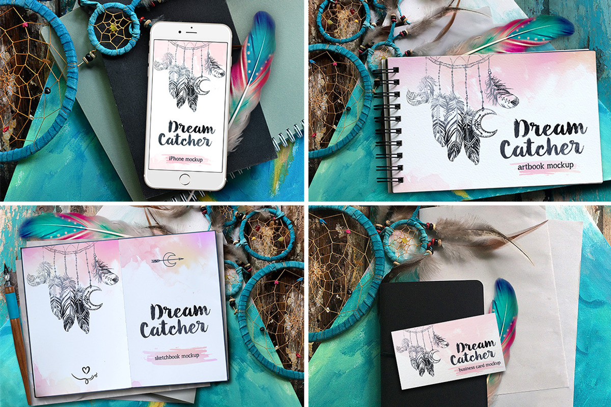 6 Dreamcatcher Mockups, a Packaging Mockup by Boho Mockup (Photo 2 of 3)