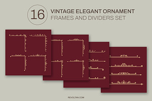 Vintage Elegant Ornament Frames Set