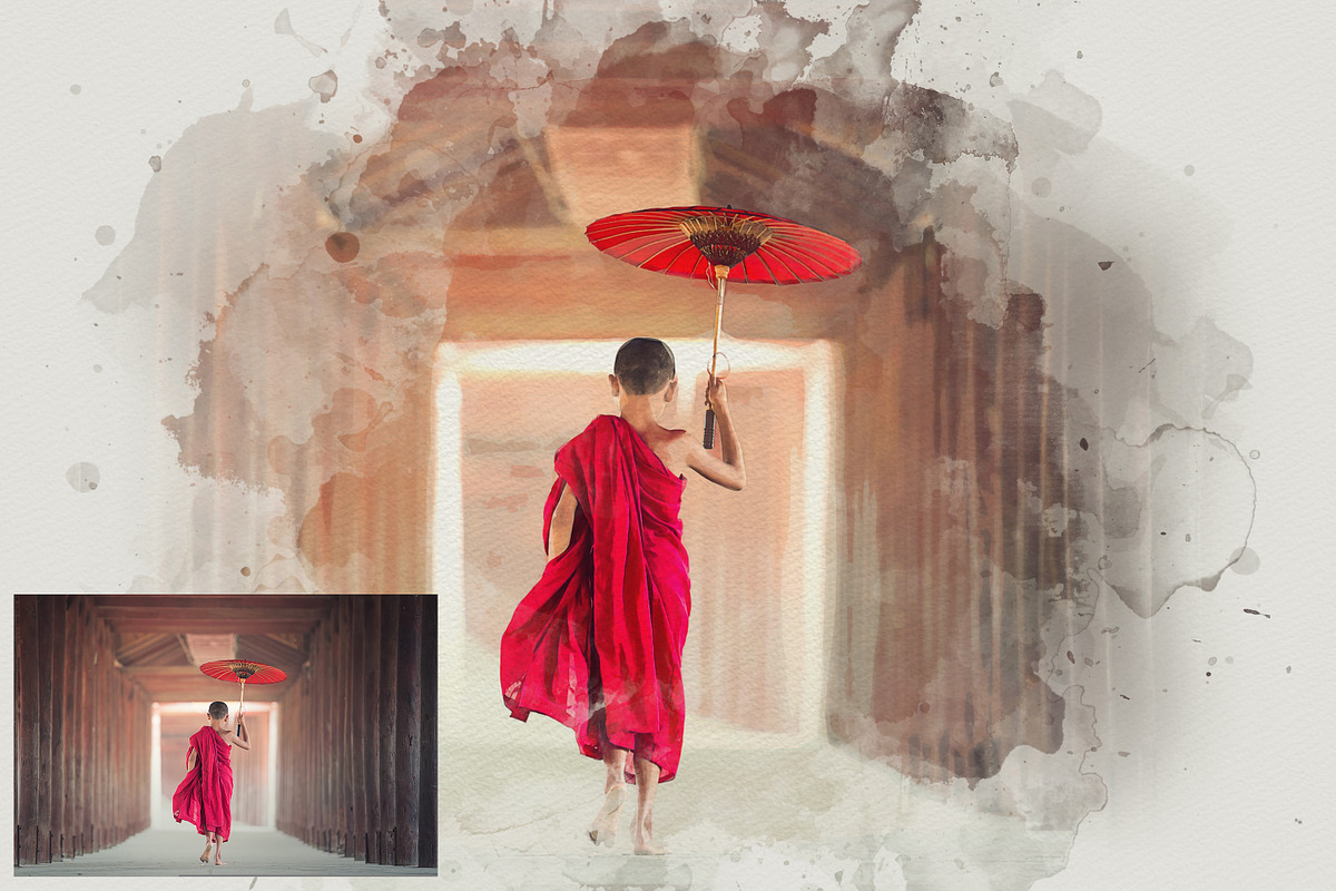Artistic Watercolor Photoshop Effect, a Layer Style Add-On by liptouse (Photo 5 of 9)