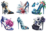Blue High Heels with Beautiful Flowe, an Illustration by DreamArtGraphic (Thumbnail 4 of 5)