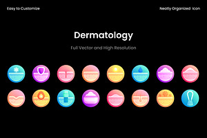 Dermatology Medical Icons, a Duotone Icon by Wencory
