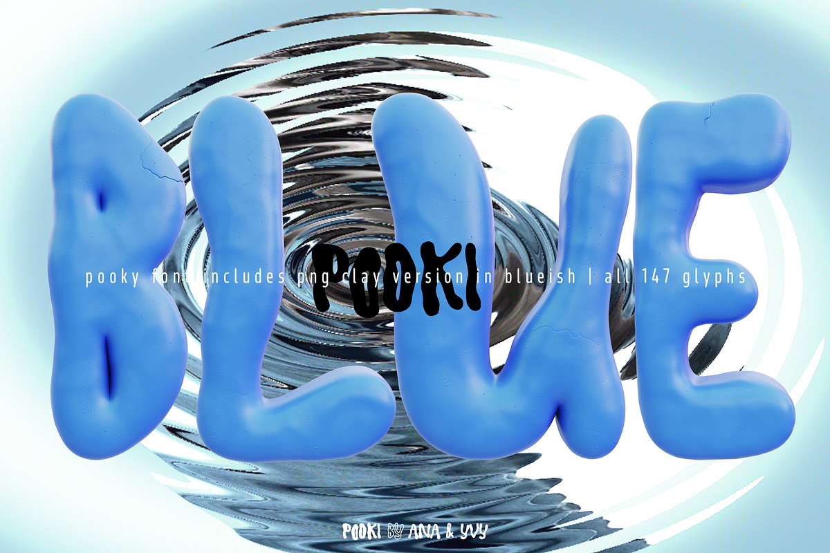 Display font POOKI | 3D metal bubble, a Font by ana & yvy (Photo 13 of 18)