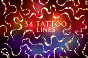34 Tattoo Lines (SVG and more), a Brush Add-On by xresch (Thumbnail 1 of 9)
