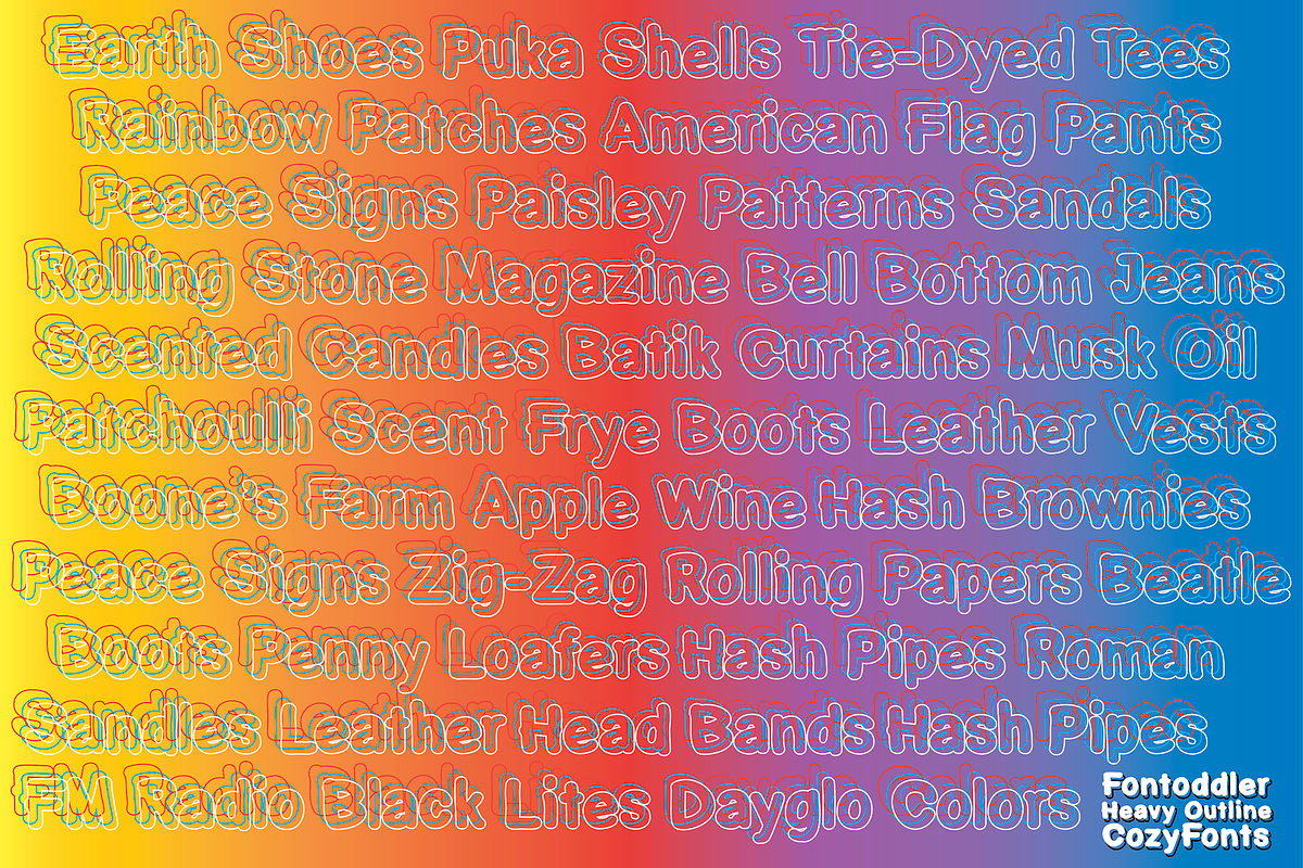 Fontoddler Heavy Outline, a Font by CozyFonts Foundry