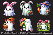 happy spooky Easter cute ghost Png, an Illustration by RobertsArt (Thumbnail 4 of 7)