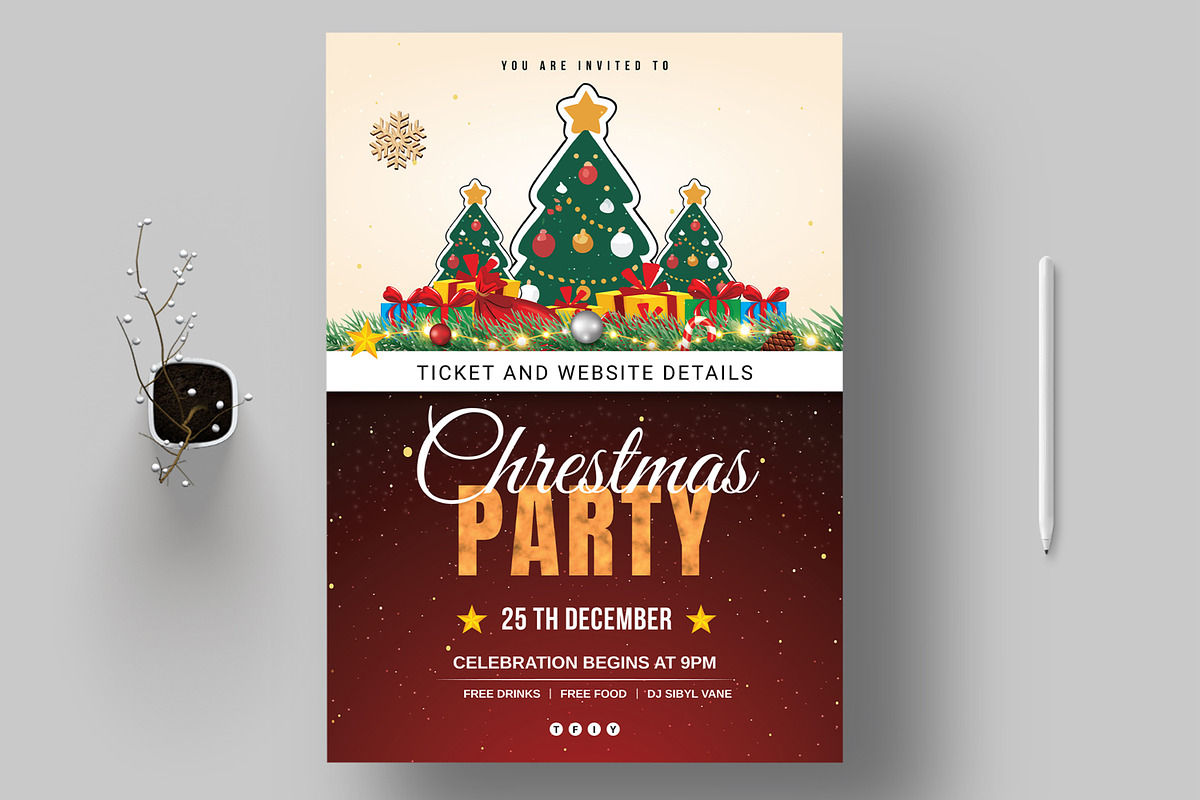 Christmas Flyer Layout, a Flyer Template by MightyDesign (Photo 1 of 8)