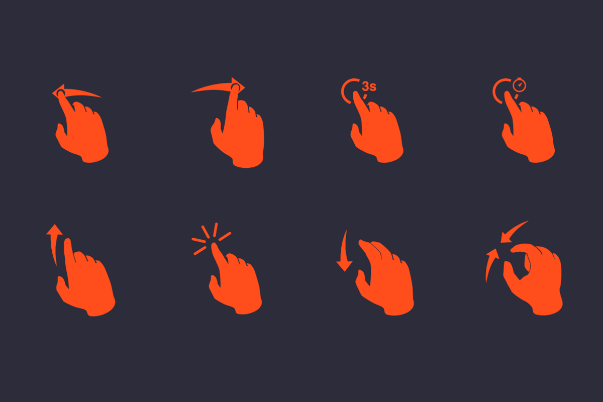 Touch, actions, iphone, gestures
