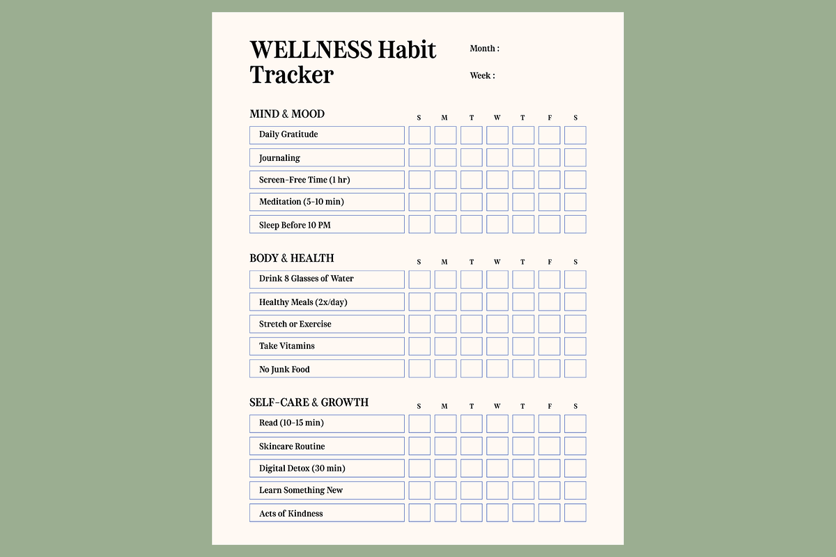 Fitness & Wellness Tracker Bundle, a Stationery Template by MIRoots Design Studio (Photo 9 of 11)
