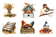Autumn Chicken Coop Clipart, an Illustration by Dream Creation (Thumbnail 4 of 6)