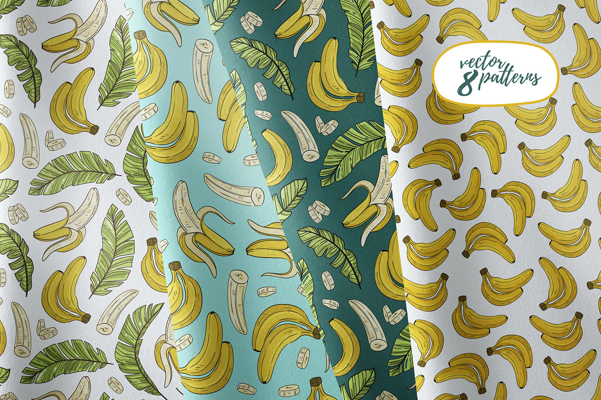 Banana & Coconut seamless patterns, a Pattern Graphic by Alenkakarabanova (Photo 7 of 8)