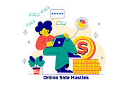 10 Online Side Hustles Illustration, a Finance Illustration by denayunebgt (Thumbnail 4 of 4)