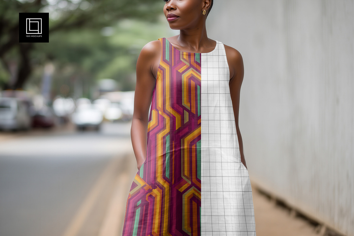 Sleeveless Linen Summer Dress Mockup, a Mockup by 1001 mockups (Photo 1 of 9)